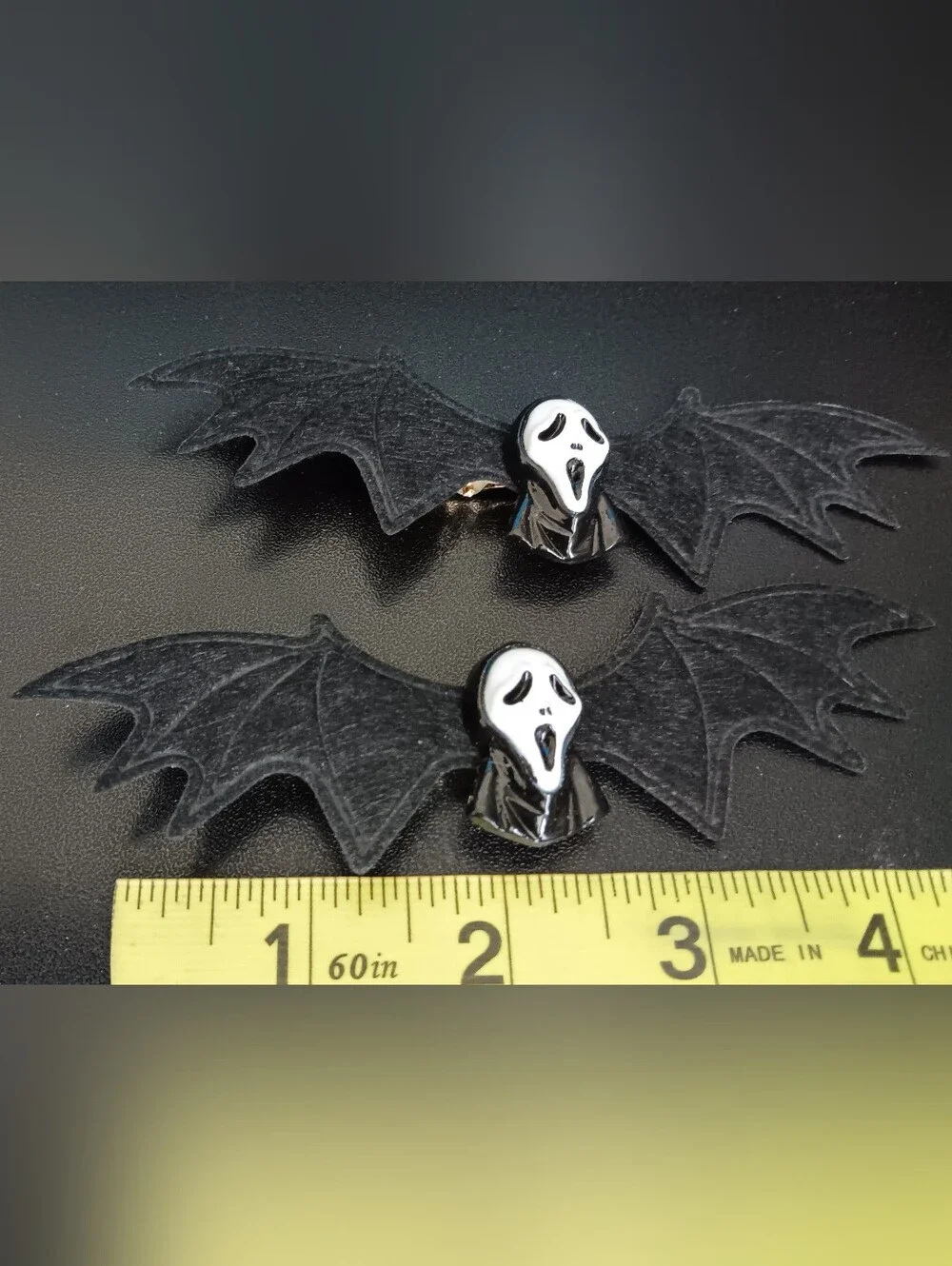 Black Bat Wing Ghost Hair Clips